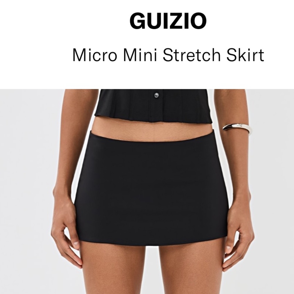NWT: Danielle Guizio Black Micro Mini Stretch Skirt size M